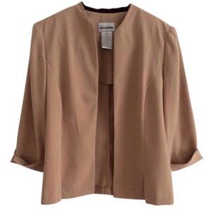 Women's Brown Open Front Blazer Jacket - Size 10 petite